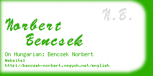 norbert bencsek business card